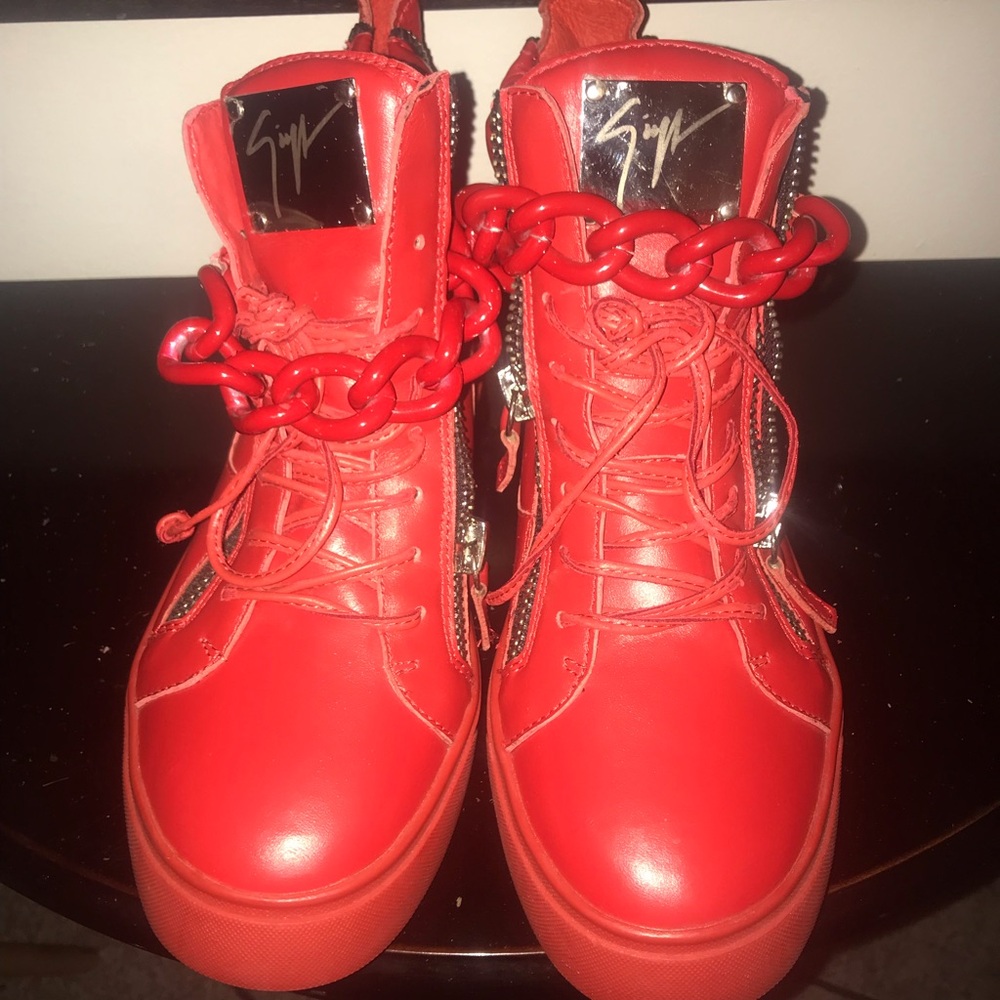 Giuseppe Zanotti Red Geometric Sole
